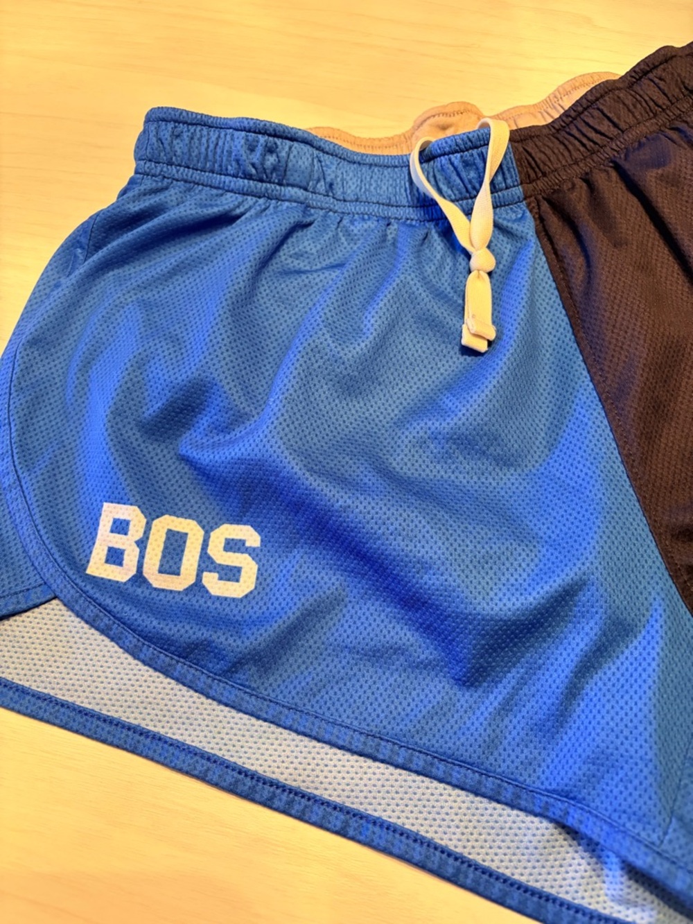 Tracksmith Blue and Black BOSTON Athletic Shorts